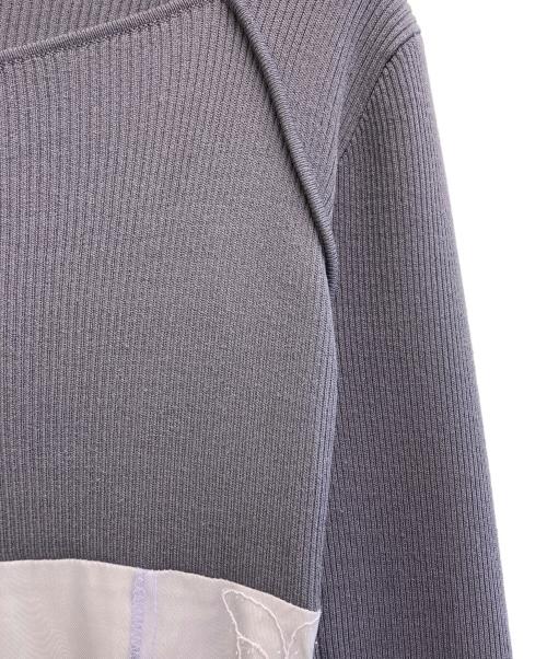 MERCURY DUO（マーキュリーデュオ）MERCURY DUO (マーキュリーデュオ) エンブロイダリーニットドッキングワンピース バイオレット サイズ:sの古着・服飾アイテム