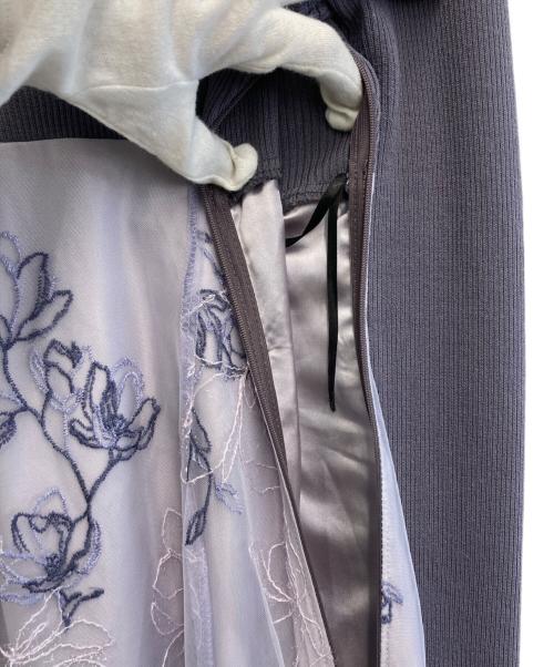 MERCURY DUO（マーキュリーデュオ）MERCURY DUO (マーキュリーデュオ) エンブロイダリーニットドッキングワンピース バイオレット サイズ:sの古着・服飾アイテム