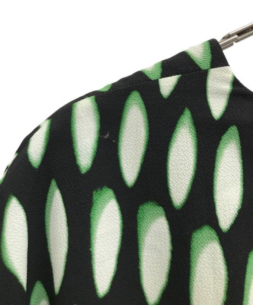DRIES VAN NOTEN（ドリスヴァンノッテン）DRIES VAN NOTEN (ドリスヴァンノッテン) LEN LYE (レン・ライ) 総柄ワンピース ブラック×グリーン サイズ:34の古着・服飾アイテム