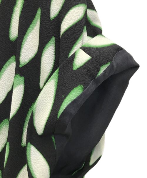 DRIES VAN NOTEN（ドリスヴァンノッテン）DRIES VAN NOTEN (ドリスヴァンノッテン) LEN LYE (レン・ライ) 総柄ワンピース ブラック×グリーン サイズ:34の古着・服飾アイテム