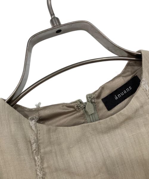 anuans（アニュアンス）anuans (アニュアンス) リネンライクローギャザーワンピース ベージュ サイズ:S 未使用品の古着・服飾アイテム
