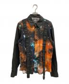 Vivienne Westwood manヴィヴィアン ウェストウッド マン）の古着「GALAXY SUSPENDER SHIRTS」｜オレンジ×ブラック