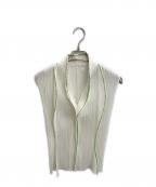 PLEATS PLEASEプリーツプリーズ）の古着「ノースリーブプリーツカットソー」｜ホワイト