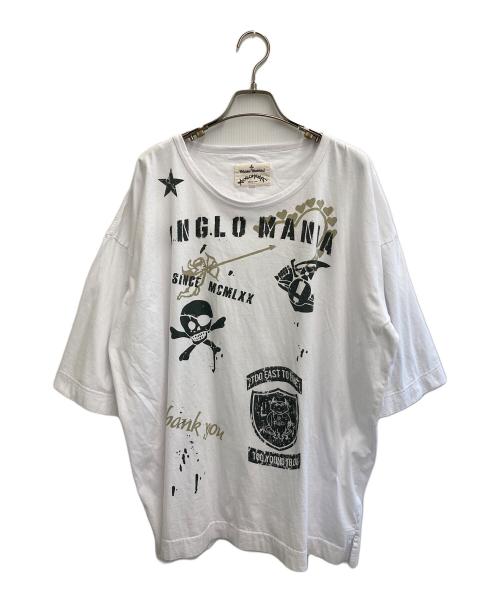Vivienne Westwood ANGLOMANIA（ヴィヴィアンウエストウッドアングロマニア）VIVIENNE WESTWOOD ANGLOMANIA (ヴィヴィアンウエストウッドアングロマニア) プリントカットソー ホワイト サイズ:38の古着・服飾アイテム