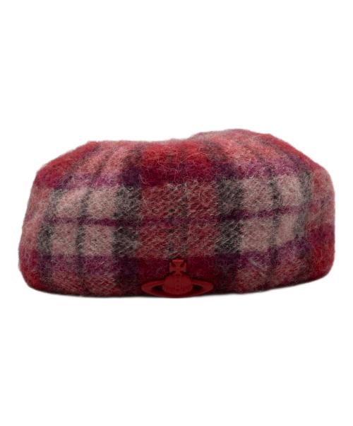 Vivienne Westwood（ヴィヴィアンウエストウッド）Vivienne Westwood (ヴィヴィアンウエストウッド) ベレー帽 ピンク×レッド サイズ:S~Mの古着・服飾アイテム