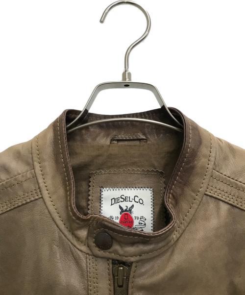 DIESEL（ディーゼル）DIESEL (ディーゼル) ゴートレザーブルゾン ベージュ サイズ:-の古着・服飾アイテム