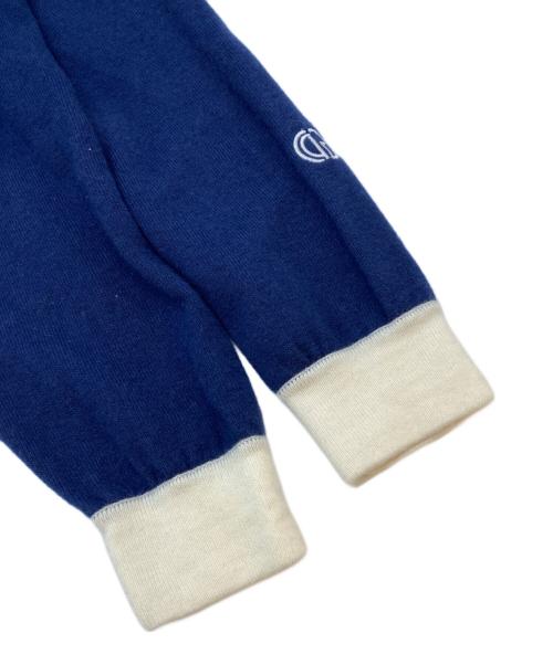 CPG GOLF（シーピージー ゴルフ）CPG GOLF (シーピージー ゴルフ) Full Zipup Logo Motif Knit Blouzon ホワイト×ブルー サイズ:SIZE Mの古着・服飾アイテム