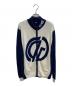 CPG GOLF（シーピージー ゴルフ）の古着「Full Zipup Logo Motif Knit Blouzon」｜ホワイト×ブルー