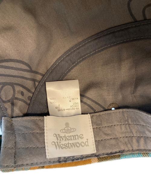 Vivienne Westwood（ヴィヴィアンウエストウッド）Vivienne Westwood (ヴィヴィアンウエストウッド) タータンチェックキャップ ブルーの古着・服飾アイテム