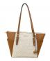MICHAEL KORS（マイケルコース）の古着「CHARLOTTE LG TZ TOTE/シャーロット/トートバッグ」｜ホワイト×ブラウン