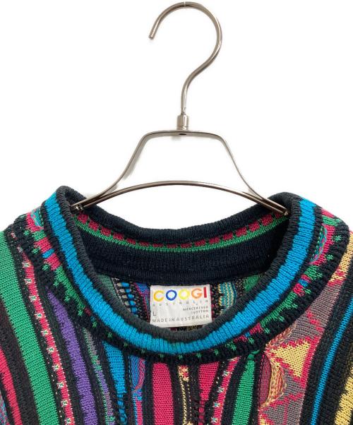 Coogi（クージー）COOGI (クージー) マーセライズドコットン3Dニット マルチカラー サイズ:Lの古着・服飾アイテム