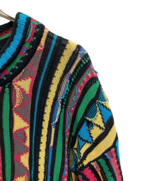 Coogi（クージー）COOGI (クージー) マーセライズドコットン3Dニット マルチカラー サイズ:Lの古着・服飾アイテム