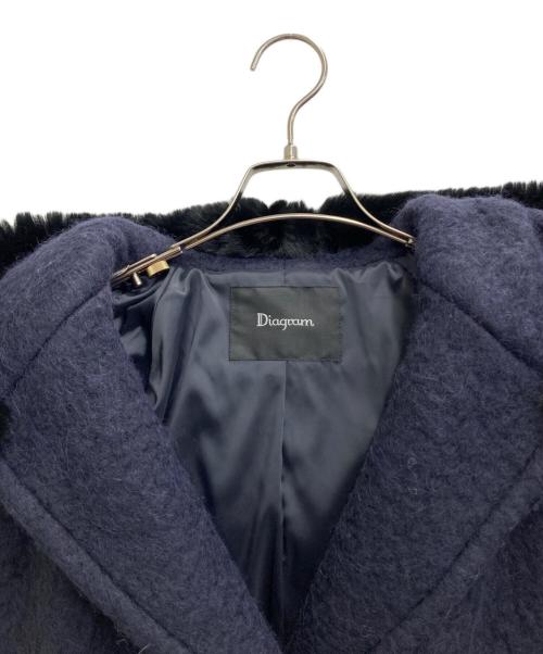 Diagram（ダイアグラム）Diagram (ダイアグラム) フードファーダブルコート ネイビー サイズ:SIZE M 未使用品の古着・服飾アイテム