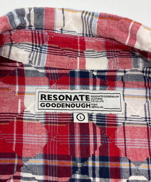 RESONATE GOODENOUGH（リゾネイト グッドイナフ）RESONATE GOODENOUGH (リゾネイト グッドイナフ) キルティングチェックシャツ レッド サイズ:SIZE Lの古着・服飾アイテム