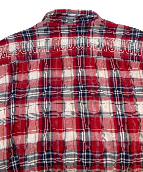 RESONATE GOODENOUGH（リゾネイト グッドイナフ）RESONATE GOODENOUGH (リゾネイト グッドイナフ) キルティングチェックシャツ レッド サイズ:SIZE Lの古着・服飾アイテム