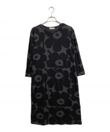 marimekko（マリメッコ）の古着「UNIKKO ワンピース」｜ブラック