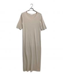 RIVE DROITE（リヴドロワ）の古着「ゴブソデUネックリブワンピース」｜ベージュ