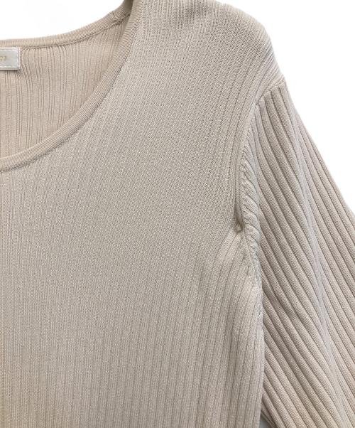 RIVE DROITE（リヴドロワ）RIVE DROITE (リヴドロワ) ゴブソデUネックリブワンピース ベージュ サイズ:Mの古着・服飾アイテム