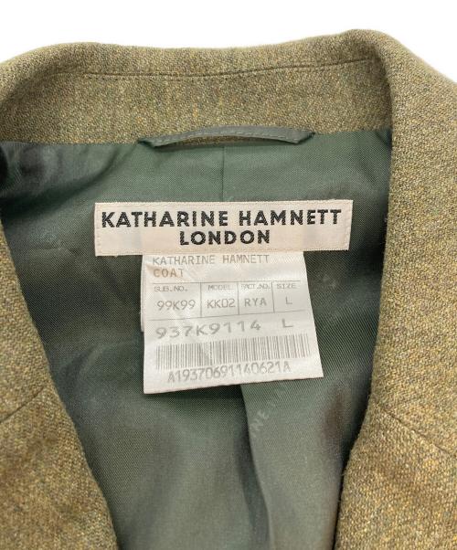 KATHARINE HAMNETT（キャサリンハムネット）KATHARINE HAMNETT (キャサリンハムネット) ウールコート オリーブ サイズ:SIZE Lの古着・服飾アイテム