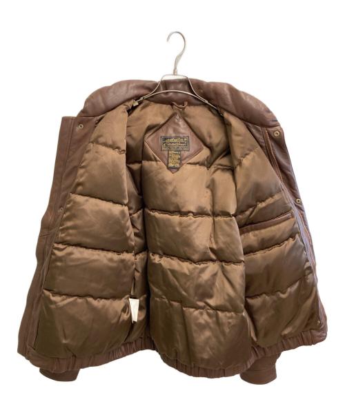 Eddie Bauer（エディーバウアー）Eddie Bauer (エディーバウアー) レザーダウンジャケット ブラウン サイズ:Lの古着・服飾アイテム