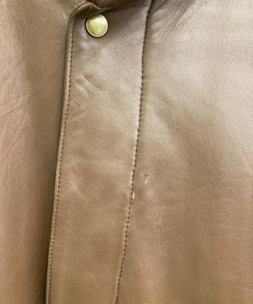 Eddie Bauer（エディーバウアー）Eddie Bauer (エディーバウアー) レザーダウンジャケット ブラウン サイズ:Lの古着・服飾アイテム