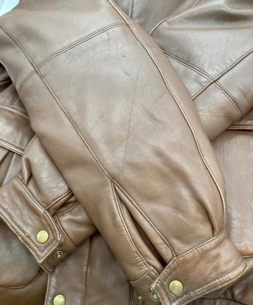 Eddie Bauer（エディーバウアー）Eddie Bauer (エディーバウアー) レザーダウンジャケット ブラウン サイズ:Lの古着・服飾アイテム