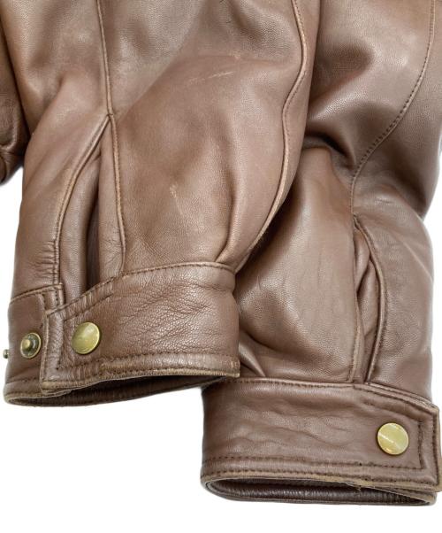 Eddie Bauer（エディーバウアー）Eddie Bauer (エディーバウアー) レザーダウンジャケット ブラウン サイズ:Lの古着・服飾アイテム