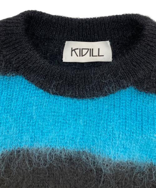 KIDILL（キディル）KIDILL (キディル) MOHAIR BORDER KNIT ブラック×ブルー サイズ:Freeの古着・服飾アイテム