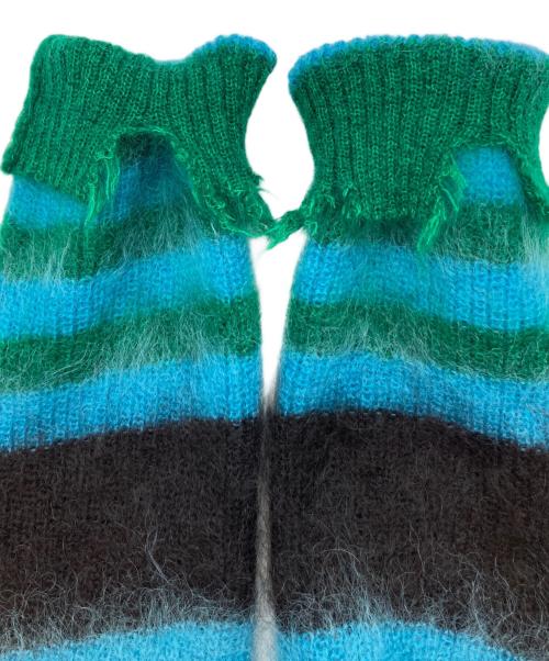 KIDILL（キディル）KIDILL (キディル) MOHAIR BORDER KNIT ブラック×ブルー サイズ:Freeの古着・服飾アイテム