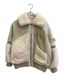 rurumu:（ルルムウ）の古着「color block boa pile jacket」｜ベージュ