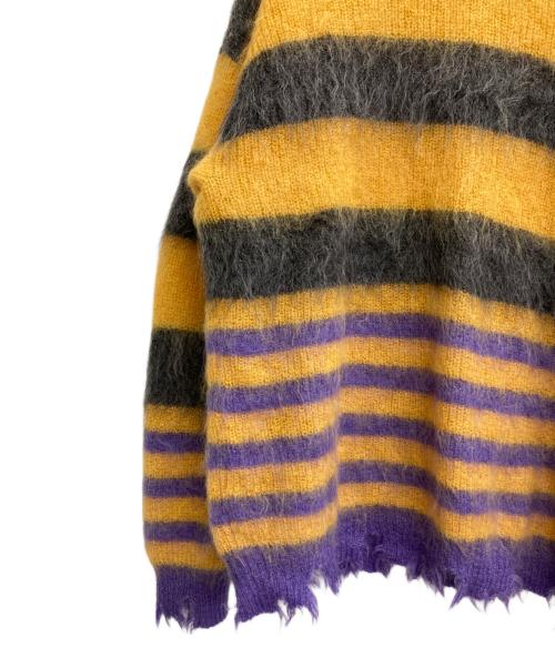 KIDILL（キディル）KIDILL (キディル) MOHAIR BORDER KNIT グレー×イエロー サイズ:Freeの古着・服飾アイテム