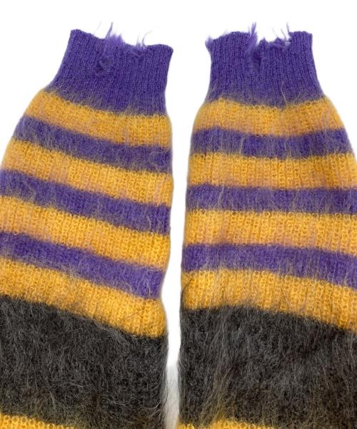 KIDILL（キディル）KIDILL (キディル) MOHAIR BORDER KNIT グレー×イエロー サイズ:Freeの古着・服飾アイテム