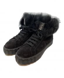 MIU MIU（ミュウミュウ）の古着「ハイカットスニーカー」｜ブラック