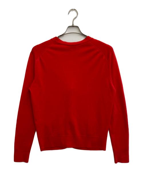 maison kitsune（メゾンキツネ）MAISON KITSUNE (メゾンキツネ) トリコロールフォックスカーディガン レッド サイズ:Sの古着・服飾アイテム