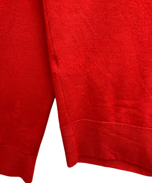 maison kitsune（メゾンキツネ）MAISON KITSUNE (メゾンキツネ) トリコロールフォックスカーディガン レッド サイズ:Sの古着・服飾アイテム