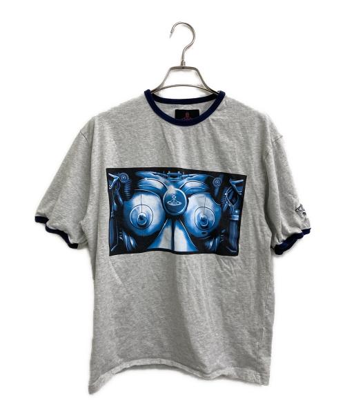 PALACE（パレス）PALACE (パレス) Vivienne Westwood (ヴィヴィアンウエストウッド) RINGER T-SHIRT グレー サイズ:Sの古着・服飾アイテム