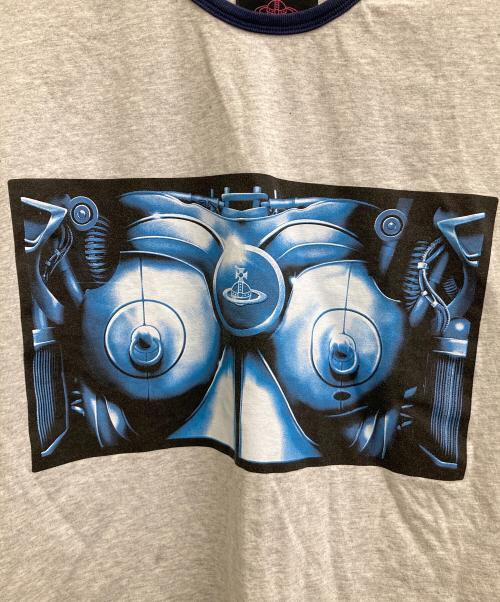 PALACE（パレス）PALACE (パレス) Vivienne Westwood (ヴィヴィアンウエストウッド) RINGER T-SHIRT グレー サイズ:Sの古着・服飾アイテム