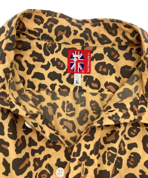 A BATHING APE（アベイシングエイプ）A BATHING APE (ア ベイシング エイプ) レオパード柄シャツ オレンジ サイズ:Lの古着・服飾アイテム