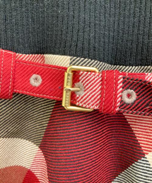 BLUE LABEL CRESTBRIDGE（ブルーレーベルクレストブリッジ）BLUE LABEL CRESTBRIDGE (ブルーレーベルクレストブリッジ) クレストブリッジチェッククロッシングビエラドッキングドレス ブラック×レッド サイズ:36の古着・服飾アイテム