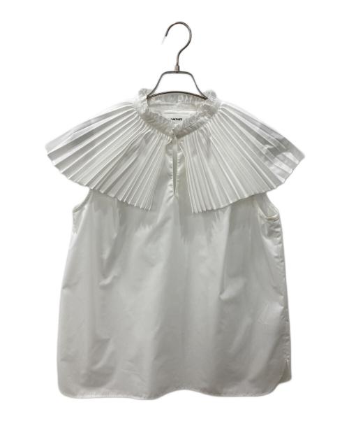 machatt（マチャット）machatt (マチャット) プリーツカラーブラウス ホワイト サイズ:1の古着・服飾アイテム