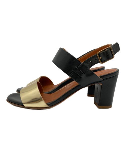 FABIO RUSCONI（ファビオルスコーニ）FABIO RUSCONI (ファビオルスコーニ) サンダル ブラック×ベージュ サイズ:36の古着・服飾アイテム
