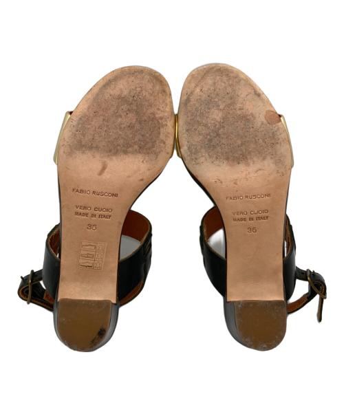 FABIO RUSCONI（ファビオルスコーニ）FABIO RUSCONI (ファビオルスコーニ) サンダル ブラック×ベージュ サイズ:36の古着・服飾アイテム