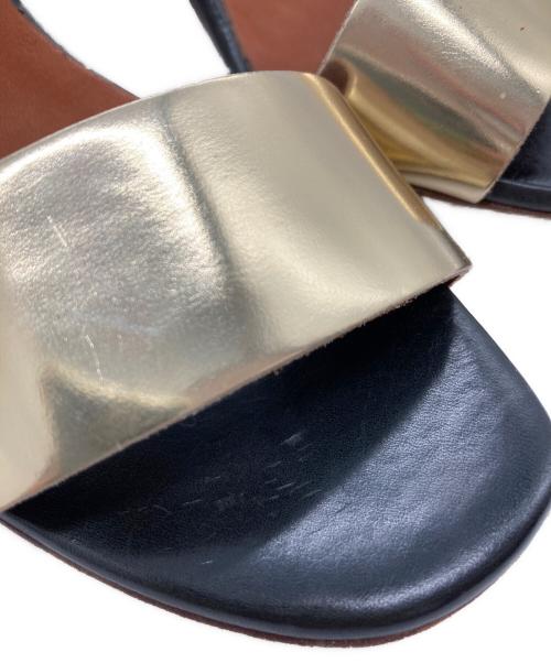 FABIO RUSCONI（ファビオルスコーニ）FABIO RUSCONI (ファビオルスコーニ) サンダル ブラック×ベージュ サイズ:36の古着・服飾アイテム