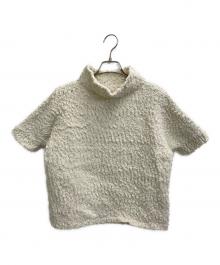 Maison Margiela（メゾンマルジェラ）の古着「ハイネックショートスリーブブークレニット」｜ホワイト