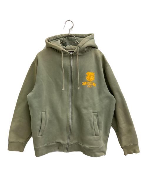 stussy（ステューシー）stussy (ステューシー) ジップパーカー グリーン サイズ:Lの古着・服飾アイテム