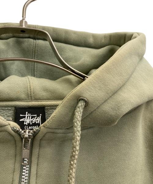 stussy（ステューシー）stussy (ステューシー) ジップパーカー グリーン サイズ:Lの古着・服飾アイテム