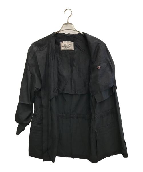 GIANNI VERSACE（ジャンニ・ヴェルサーチ）GIANNI VERSACE (ジャンニ・ヴェルサーチ) ノーカラーコート ブラック サイズ:-の古着・服飾アイテム