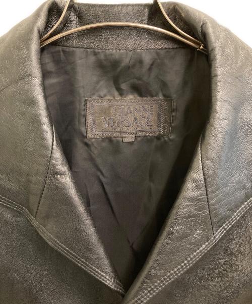 GIANNI VERSACE（ジャンニ・ヴェルサーチ）GIANNI VERSACE (ジャンニ・ヴェルサーチ) レザーコート ブラック サイズ:XXXLの古着・服飾アイテム