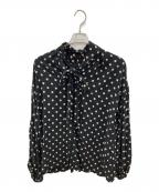 journal standard L'essageジャーナルスタンダード レサージュ）の古着「IPEKERDOT*フラワー/シアードットボウタイブラウス」｜ブラック