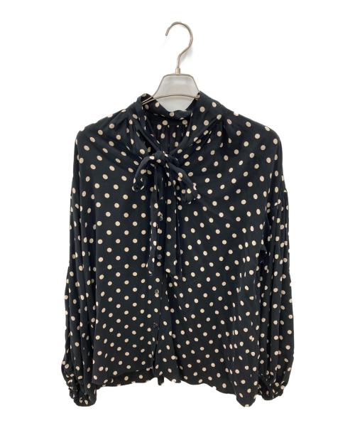 journal standard L'essage（ジャーナルスタンダード レサージュ）journal standard L'essage (ジャーナルスタンダード レサージュ) IPEKERDOT*フラワー/シアードットボウタイブラウス ブラック サイズ:FREEの古着・服飾アイテム